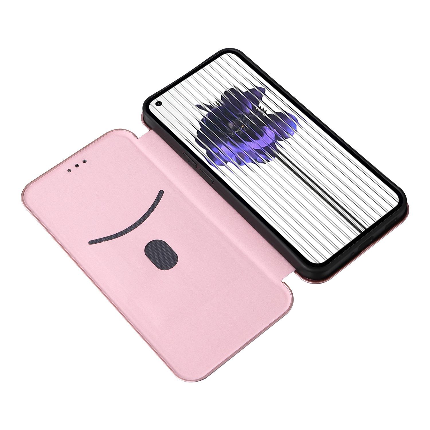 For Nothing phone (1) 5G Carbon Fiber Texture Mobile Phone Case Magnetic Auto-absorbed PU Leather Stand Cover with Card Holder Rose Gold
For Nothing phone (1) 5G Carbon Fiber Texture Mobile Phone Case Magnetic Auto-absorbed PU Leather Stand Cover with Card Holder Rose Gold