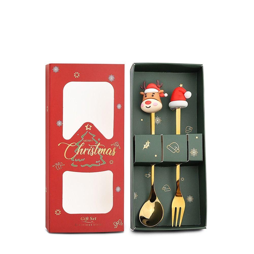 Elk Christmas Dessert Spoon 410 Stainless Steel Cartoon Elk Spoon Fork Coffee Spoon Cutlery Set Santa Claus&Santa hat
Elk Christmas Dessert Spoon 410 Stainless Steel Cartoon Elk Spoon Fork Coffee Spoon Cutlery Set Santa Claus&Santa hat