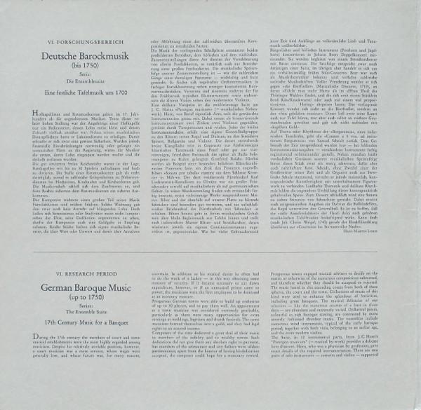 LP Record INSTRUMENTALENSEMBLE HANSMARTIN LI Eine Festliche Tafelmusik Um 1700 SAPM198473 Archiv Produkti 1969 Germany Classical Used
LP Record INSTRUMENTALENSEMBLE HANSMARTIN LI Eine Festliche Tafelmusik Um 1700 SAPM198473 Archiv Produkti 1969 Germany Classical Used