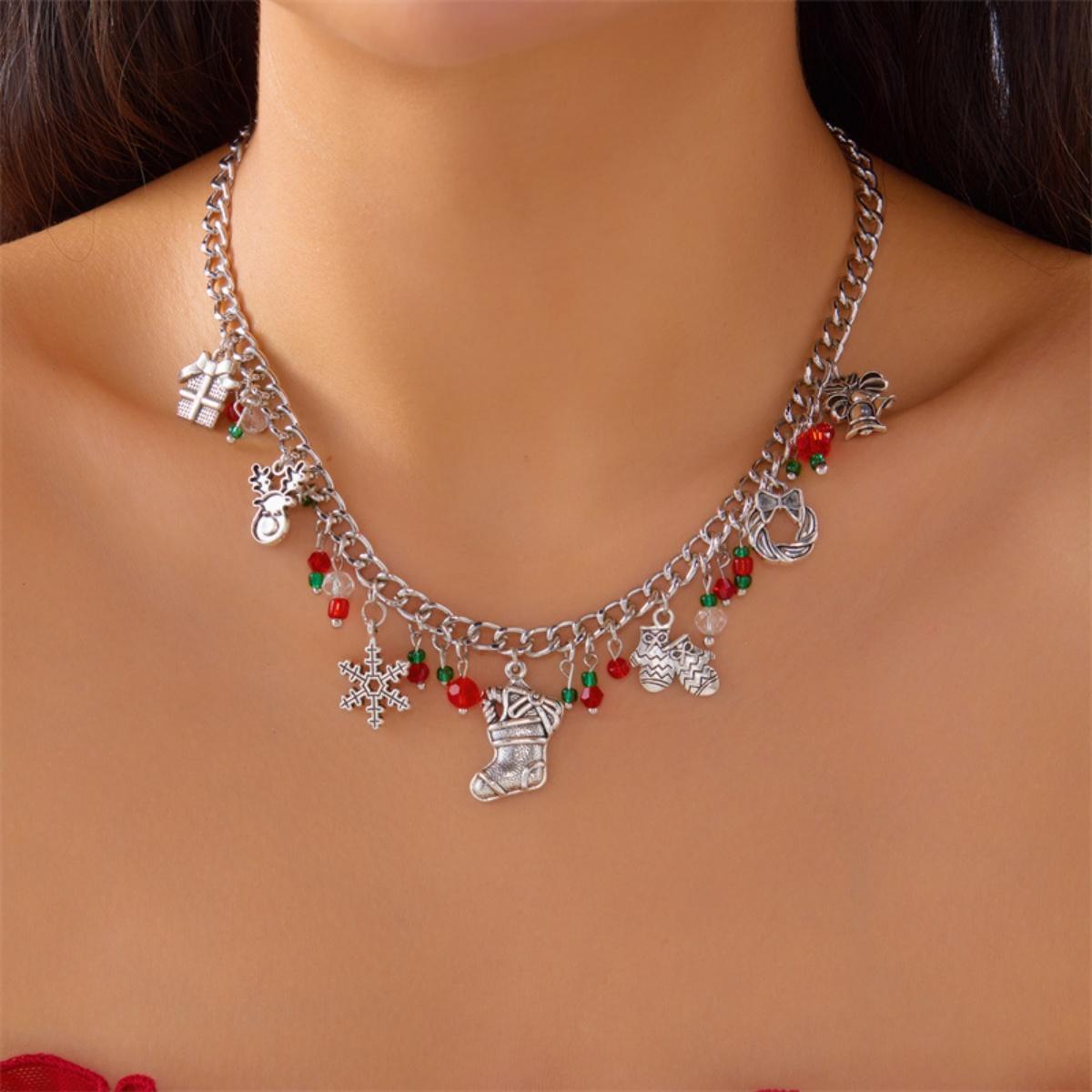 Vintage Christmas Gift Box Snowman Snowflake Boot Sock Bell Deer Xmas Tree Pendant Necklace Xmas Choker For Women Men Jewelry
Vintage Christmas Gift Box Snowman Snowflake Boot Sock Bell Deer Xmas Tree Pendant Necklace Xmas Choker For Women Men Jewelry