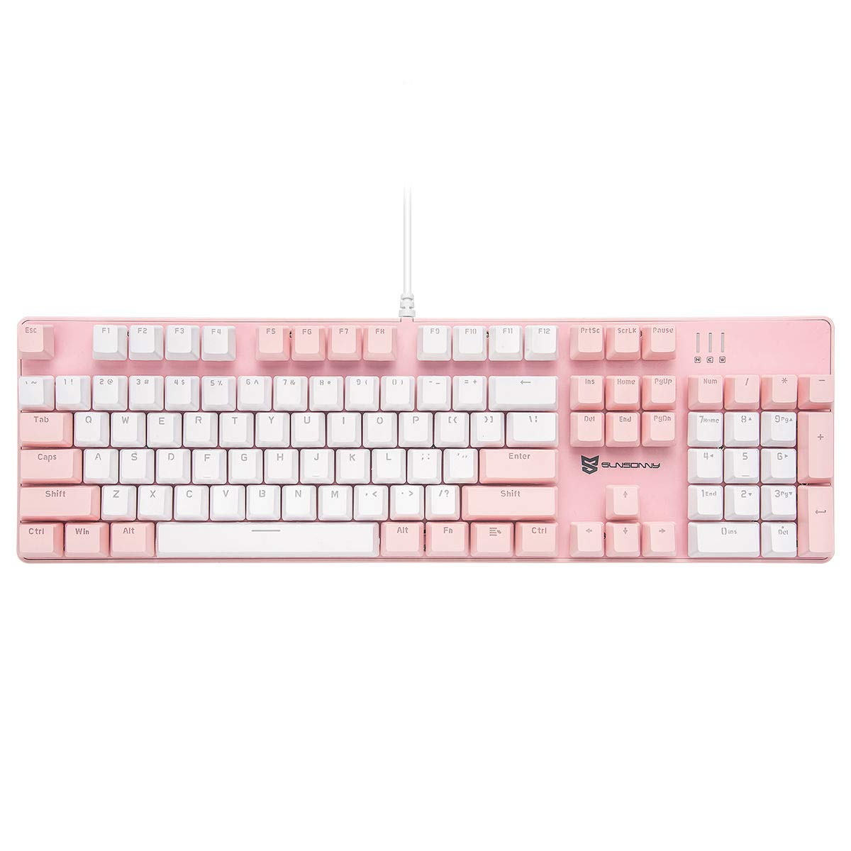 Merdia Mechanical Gaming Keyboard All 104 Keyboards US Layout USB Wired Keyboard with LED Backlight Axis Pink and (Brown - White) 
Merdia Mechanical Gaming Keyboard All 104 Keyboards US Layout USB Wired Keyboard with LED Backlight Axis Pink and (Brown - White)