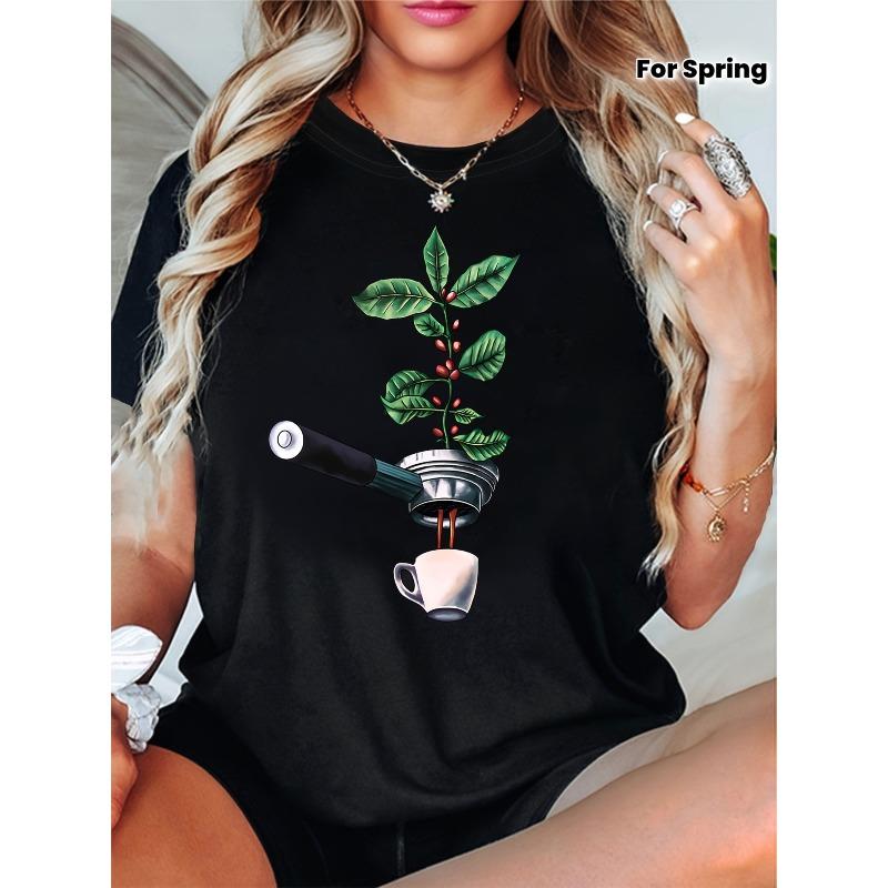 Women s Coffee Plant & Cup Graphic T-Shirt Black Crew Neck Short Sleeve Cotton Casual Spring Summer Top 4XL
Women s Coffee Plant & Cup Graphic T-Shirt Black Crew Neck Short Sleeve Cotton Casual Spring Summer Top 4XL