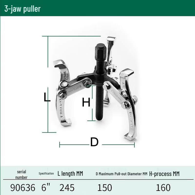 YunDuo 90636 6-inch 3-Jaw Bearing Puller
YunDuo 90636 6-inch 3-Jaw Bearing Puller