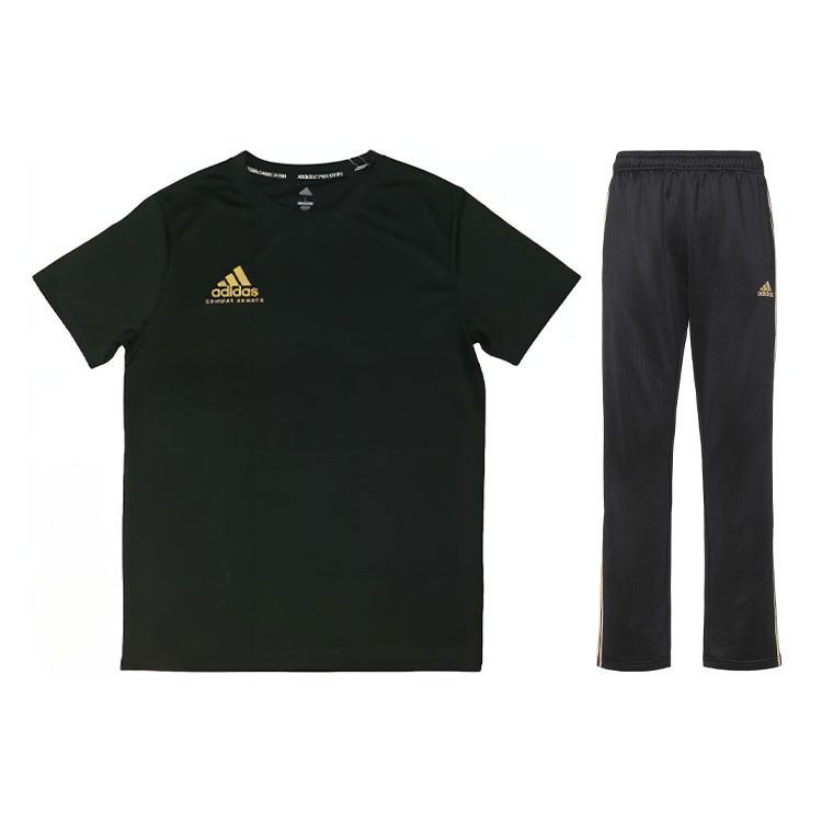 Adidas Футболка с коротким рукавом и круглым вырезом с логотипом, эластичный пояс, прямые брюки, повседневный спортивный костюм для мужчин, спортивная одежда, цвет черный, золотой ADICSTS06P-BG+TR30PR-BG S
Adidas Футболка с коротким рукавом и круглым вырезом с логотипом, эластичный пояс, прямые брюки, повседневный спортивный костюм для мужчин, спортивная одежда, цвет черный, золотой ADICSTS06P-BG+TR30PR-BG S