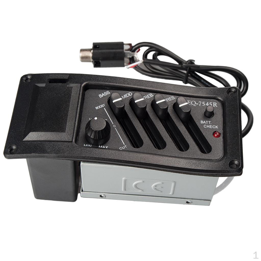 7545R 4-полосный пьезозвукосниматель с эквалайзером для акустической гитары
7545R 4-полосный пьезозвукосниматель с эквалайзером для акустической гитары