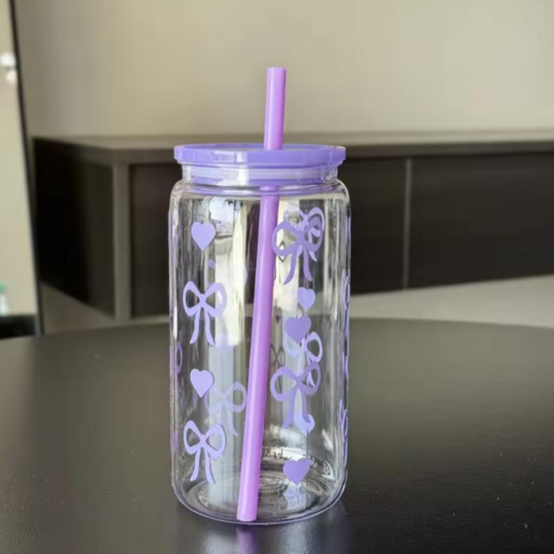 Cute Heart-shaped Bow Water Bottle Plastic Large Capacity Mason Bottle with Lid and Straw Beverage Serving Coffee Cup
Cute Heart-shaped Bow Water Bottle Plastic Large Capacity Mason Bottle with Lid and Straw Beverage Serving Coffee Cup