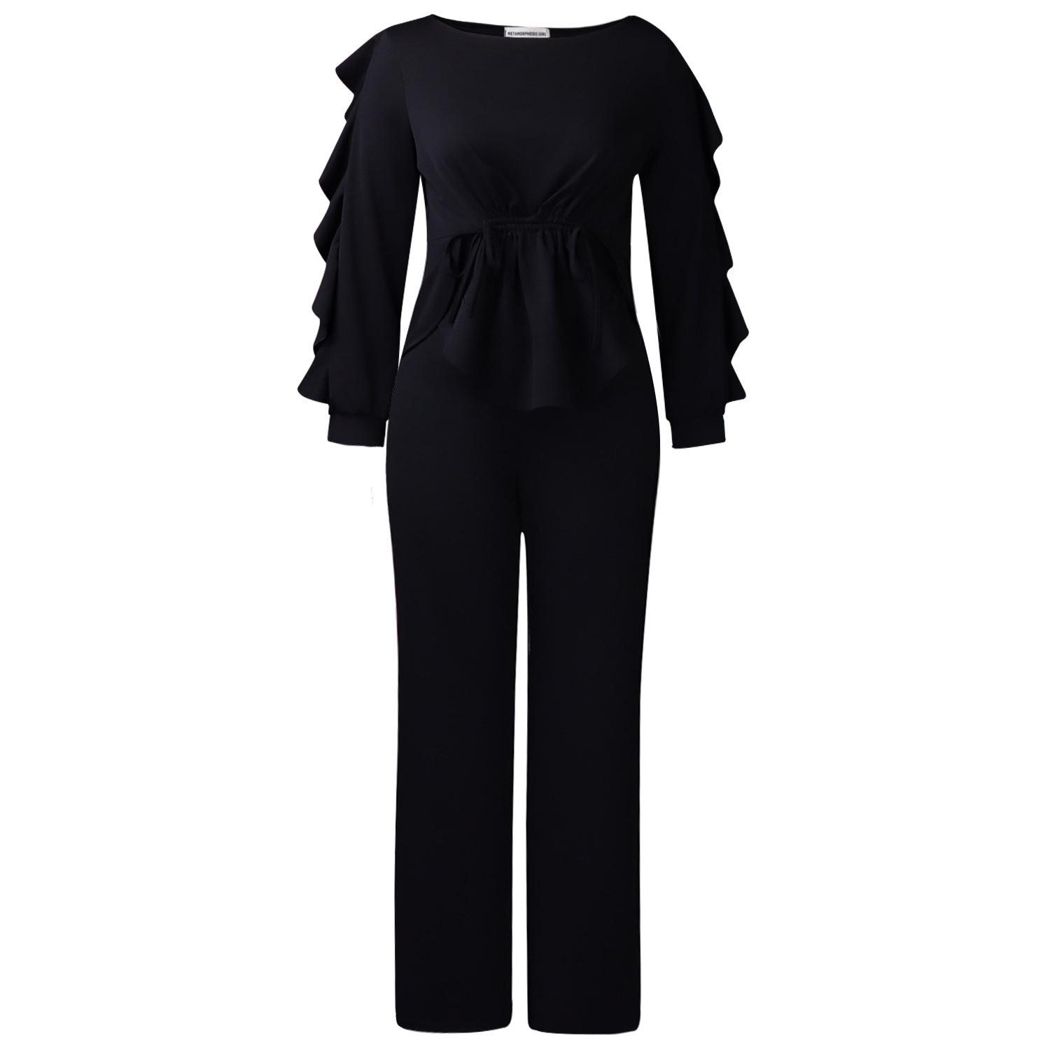 Women s new fashion drawstring slim top casual pants two-piece set XXXL чорний
Women s new fashion drawstring slim top casual pants two-piece set XXXL чорний