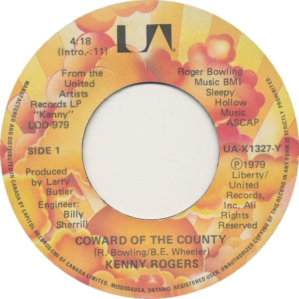 7inch Record KENNY ROGERS - Coward Of The County UAX1327Y United Artists 1979 Canada Folk Used
7inch Record KENNY ROGERS - Coward Of The County UAX1327Y United Artists 1979 Canada Folk Used