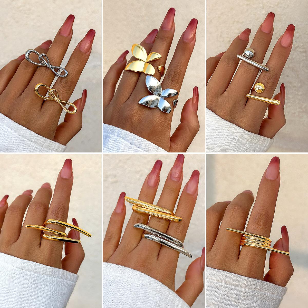 Simple bow double finger ring Ring exaggerated French metal texture glossy butterfly ring women
Simple bow double finger ring Ring exaggerated French metal texture glossy butterfly ring women