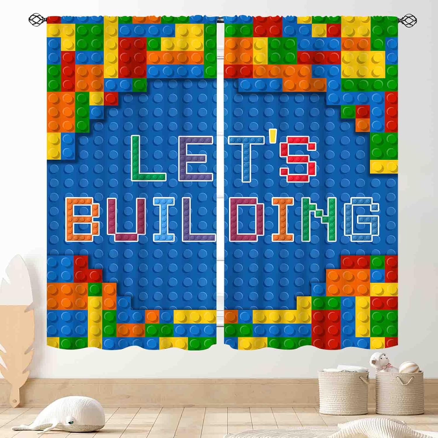 Kids Boys Curtains For Bedroom,Colorful Building Blocks Toys Plastic Brick Toy Pattern Abstract Contour Printed Blackout Drapes 53x116CM-2PC
Kids Boys Curtains For Bedroom,Colorful Building Blocks Toys Plastic Brick Toy Pattern Abstract Contour Printed Blackout Drapes 53x116CM-2PC