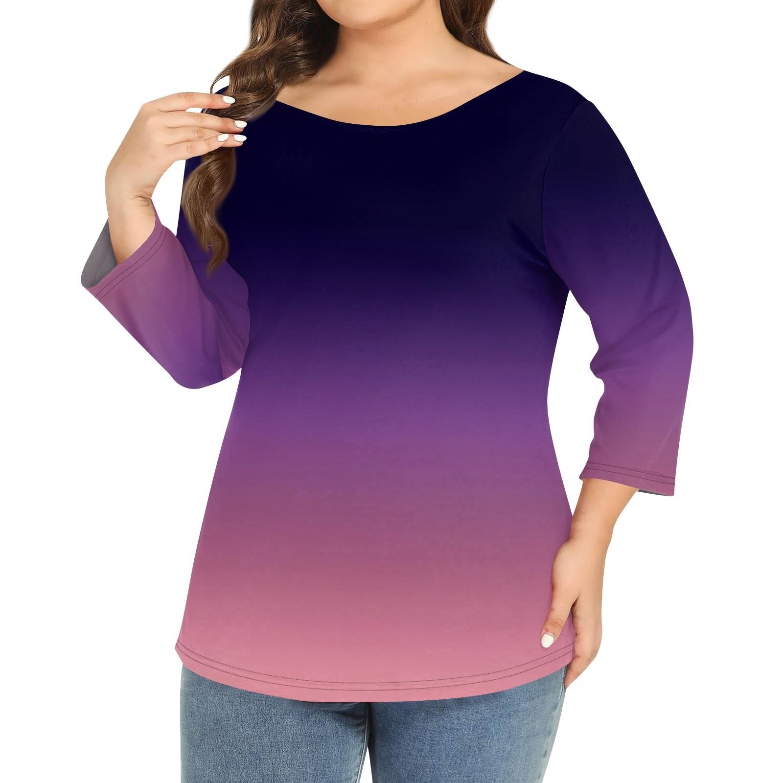 Женский однотонный топ больших размеров с круглым вырезом и рукавами 3/4 XXXL
Женский однотонный топ больших размеров с круглым вырезом и рукавами 3/4 XXXL