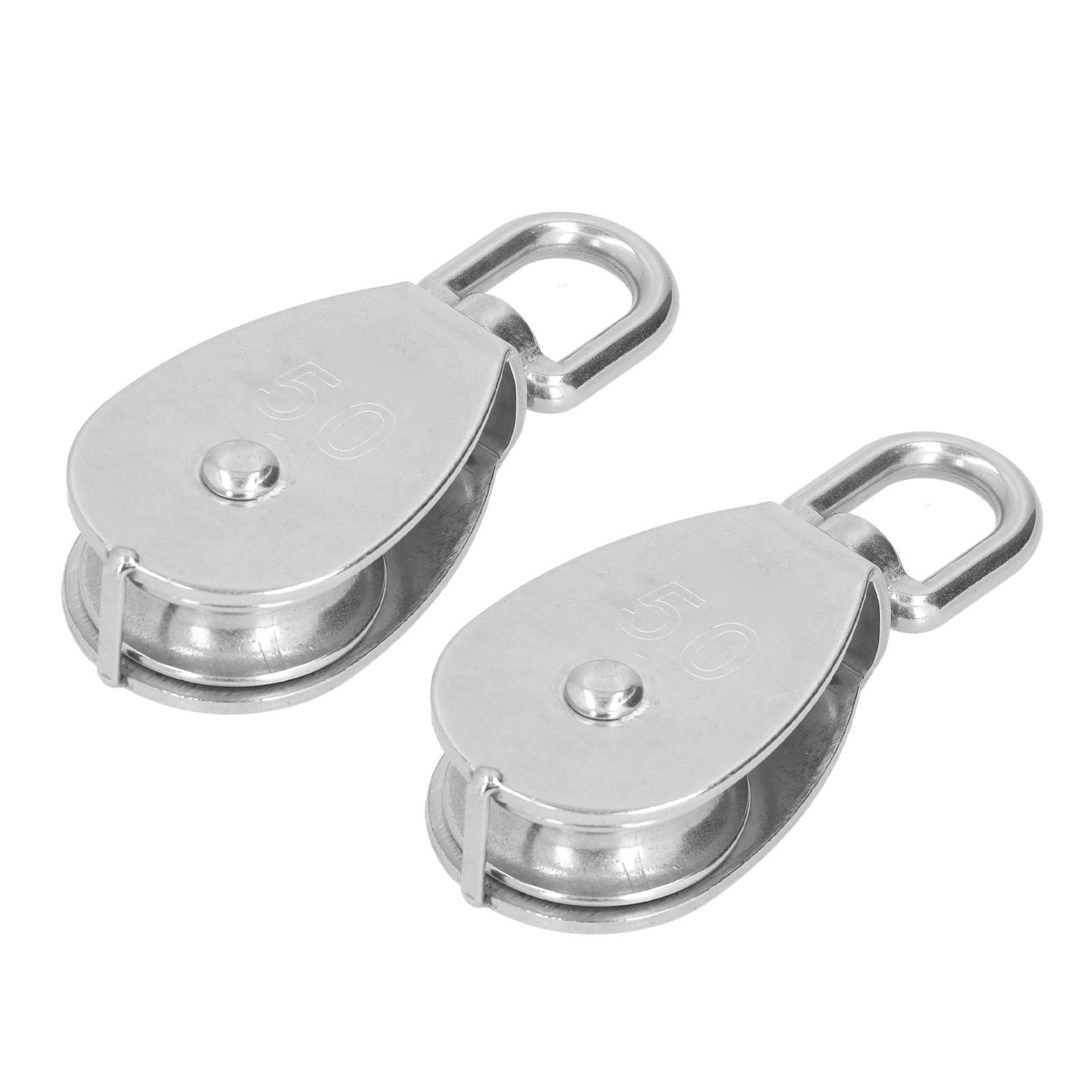 2Pcs Single Pulley Block Crane Stainless Steel Wire Rope Lifting Hook Hanging Towing Wheel M50
2Pcs Single Pulley Block Crane Stainless Steel Wire Rope Lifting Hook Hanging Towing Wheel M50