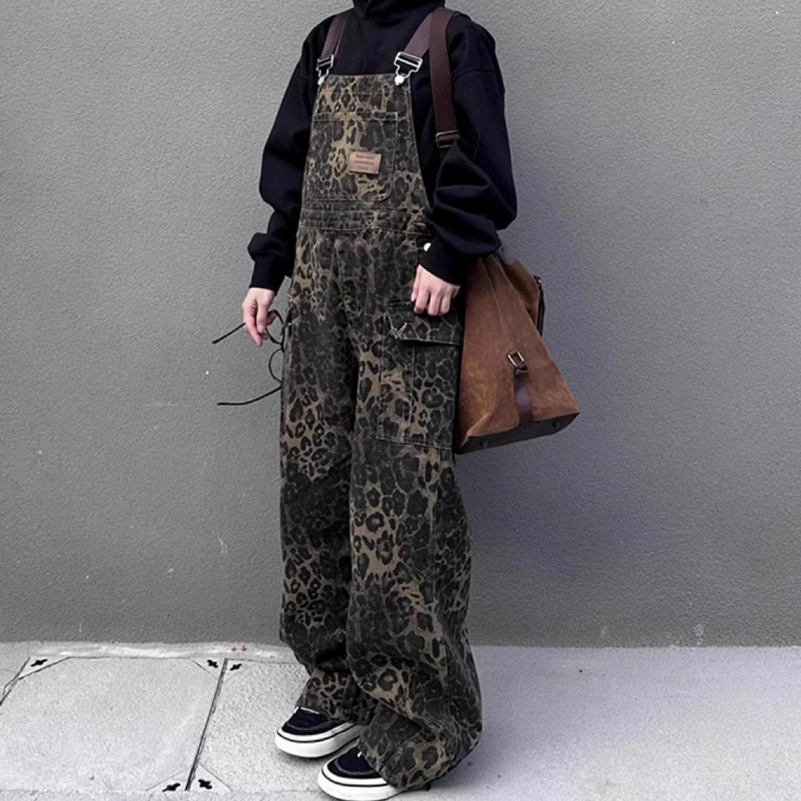 Ladies Leopard Jumpsuits Y2k Clothes Streetwear Wide Leg Baggy Jumpsuits Multi-Pocket Loose Cargo Overalls Rompers S
Ladies Leopard Jumpsuits Y2k Clothes Streetwear Wide Leg Baggy Jumpsuits Multi-Pocket Loose Cargo Overalls Rompers S
