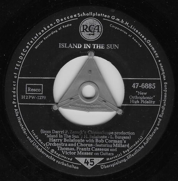 7inch Record HARRY BELAFONTE Island In The Sun 476885 RCA 1957 Germany Jazz Used
7inch Record HARRY BELAFONTE Island In The Sun 476885 RCA 1957 Germany Jazz Used
