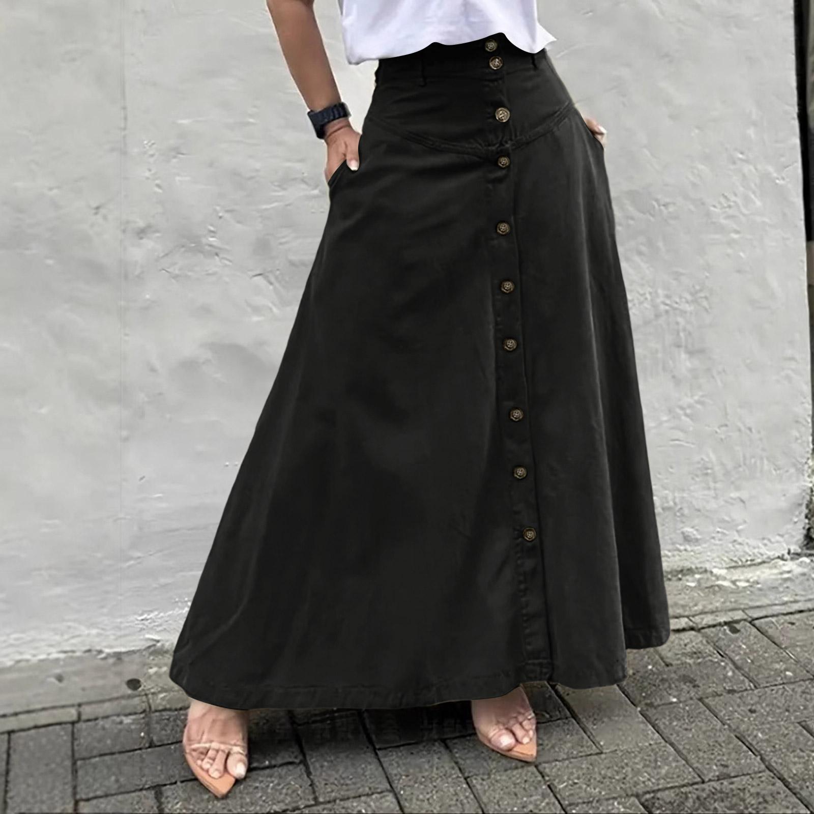 Women s Fashionable And Elegant High-waisted Midi Skirt With Pockets, Buttons, And A Front Slit A-line Skirt XL чорний
Women s Fashionable And Elegant High-waisted Midi Skirt With Pockets, Buttons, And A Front Slit A-line Skirt XL чорний