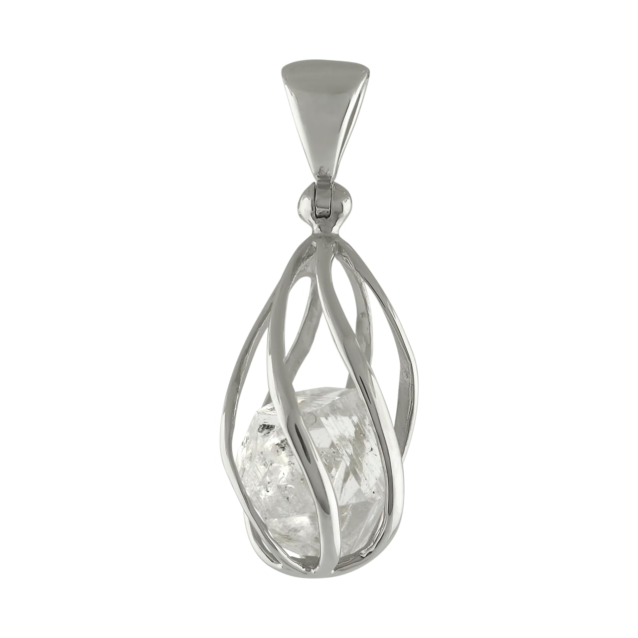 Starborn and shining Herkimer crystal pendant in a spiral basket Unpolished and unfinished Sterling Silver Beautiful, clear, / / (Silver 925)
Starborn and shining Herkimer crystal pendant in a spiral basket Unpolished and unfinished Sterling Silver Beautiful, clear, / / (Silver 925)