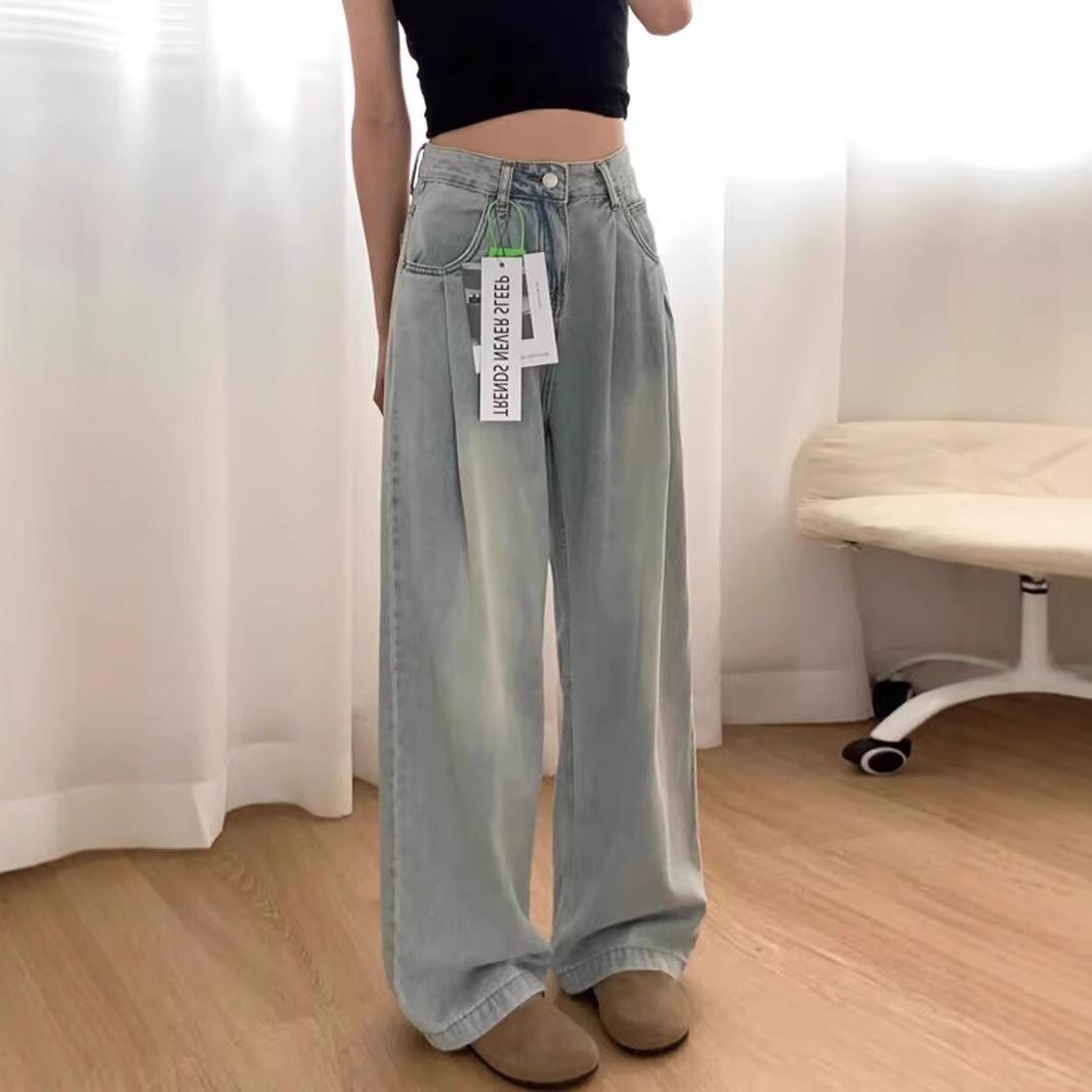Women s Retro Distressed High-Waisted Wide-Leg Jeans - Loose, Casual, Slimming, Floor-Length Design S
Women s Retro Distressed High-Waisted Wide-Leg Jeans - Loose, Casual, Slimming, Floor-Length Design S
