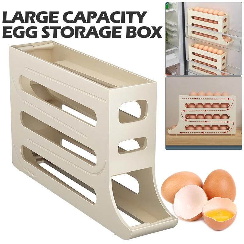 Anti Drop Egg Holders Dispenser Kitchen Refrigerator 4 Layer Auto Rolling Storage Box Plastic Egg Container Egg Rack Holder
Anti Drop Egg Holders Dispenser Kitchen Refrigerator 4 Layer Auto Rolling Storage Box Plastic Egg Container Egg Rack Holder