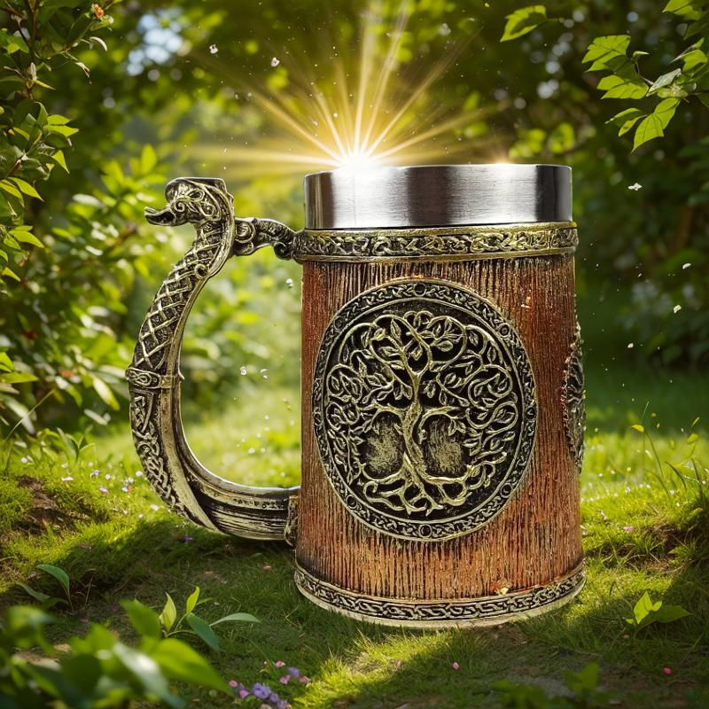Creative dragon head tree of life wine mug wood style beer mug large capacibility coffee mug 304 stainless steel drink cup 501-600ml
Creative dragon head tree of life wine mug wood style beer mug large capacibility coffee mug 304 stainless steel drink cup 501-600ml