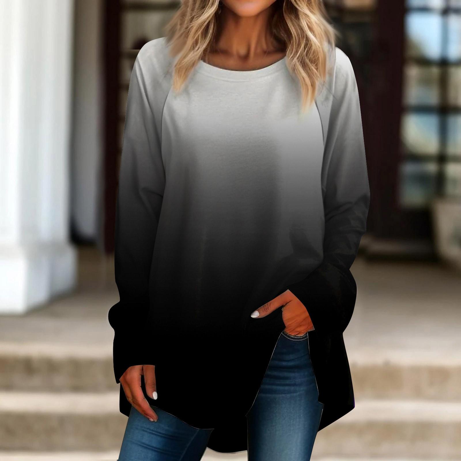 Женская повседневная футболка больших размеров с длинными рукавами и круглым вырезом с градиентным принтом, верхний пуловер XXXL
Женская повседневная футболка больших размеров с длинными рукавами и круглым вырезом с градиентным принтом, верхний пуловер XXXL