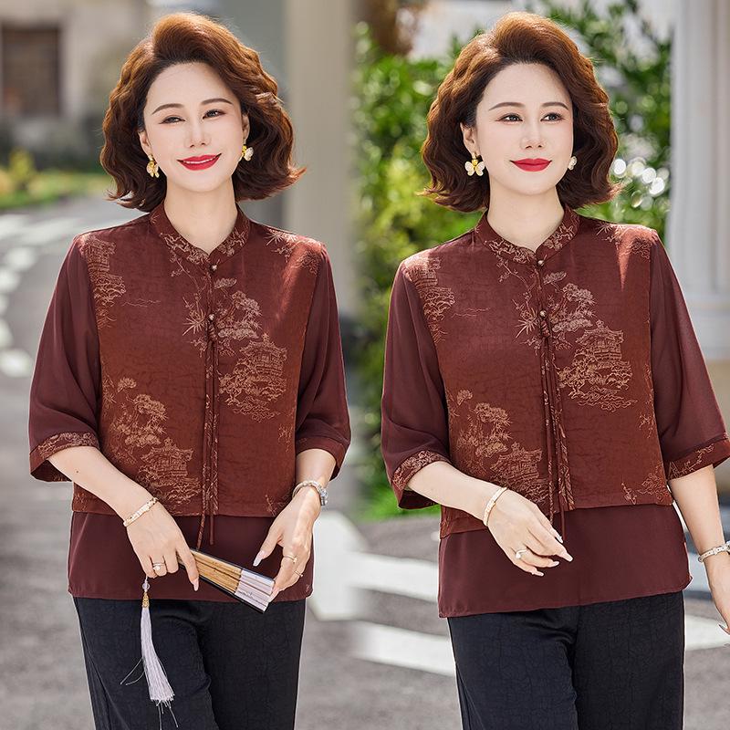 Chinese Style Summer Shirt & Loose Pants Set for Older Women XL (45-55 kg) червоний
Chinese Style Summer Shirt & Loose Pants Set for Older Women XL (45-55 kg) червоний