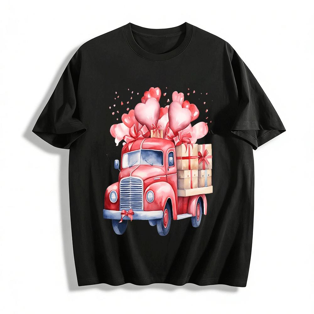 Valentine s Day Heart Gift Truck Print Casual Top Pure cotton T-shirt XXS
Valentine s Day Heart Gift Truck Print Casual Top Pure cotton T-shirt XXS