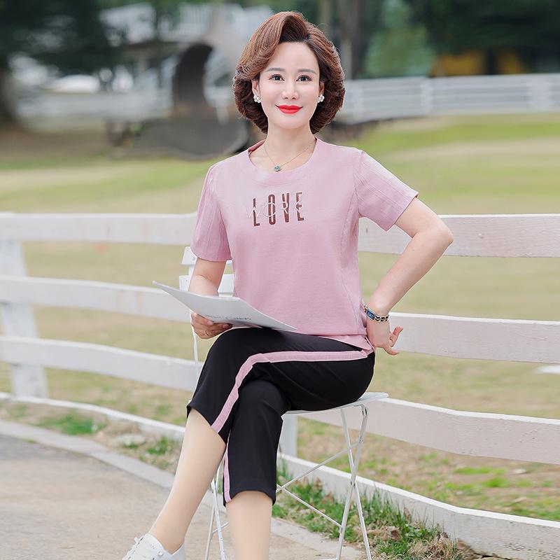 Summer Two-Piece Sports Set for Middle-Aged Women: Casual Short-Sleeved Top and Versatile Design for Moms in Their 40s and 50s. XL (80-95 lbs)
Summer Two-Piece Sports Set for Middle-Aged Women: Casual Short-Sleeved Top and Versatile Design for Moms in Their 40s and 50s. XL (80-95 lbs)