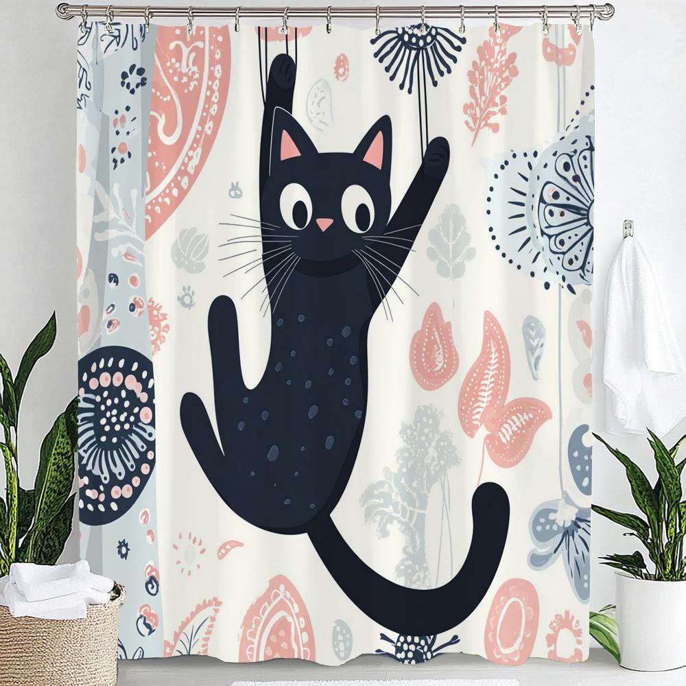 Cat Shower Curtain Funny Cute Lovely Cartoon Cat Pet Animal Bathroom Decorative Curtain, Printed Home Curtain With12 Hooks W60H190(CM)-1 Pcs
Cat Shower Curtain Funny Cute Lovely Cartoon Cat Pet Animal Bathroom Decorative Curtain, Printed Home Curtain With12 Hooks W60H190(CM)-1 Pcs