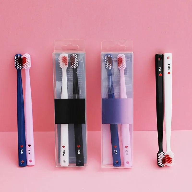 2pcs Soft-bristle Toothbrush Black White Heart Couple Brush Teeth Eco Friendly Adults Toothbrush Dental Care Travel Essentials
2pcs Soft-bristle Toothbrush Black White Heart Couple Brush Teeth Eco Friendly Adults Toothbrush Dental Care Travel Essentials