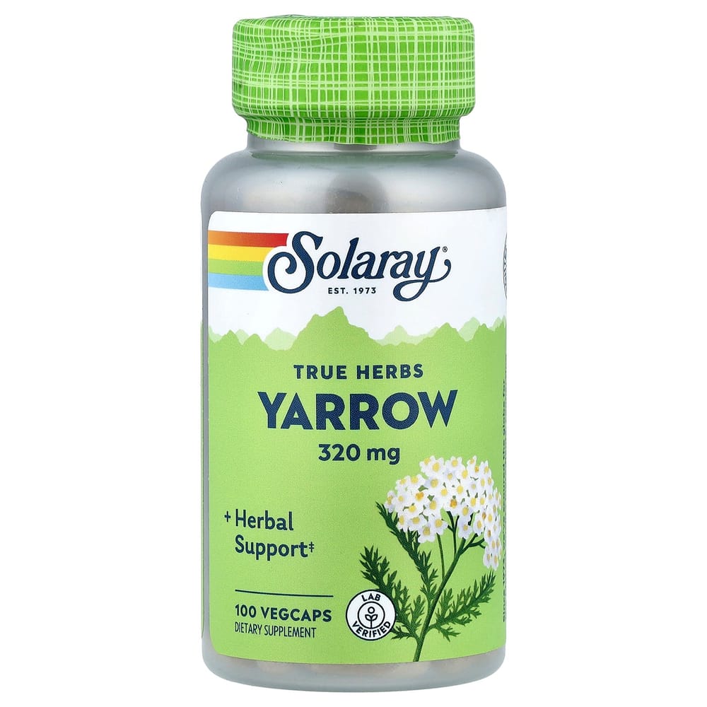 Solaray True Herbs Yarrow 320mg Veggie Capsules, 100 Count
Solaray True Herbs Yarrow 320mg Veggie Capsules, 100 Count