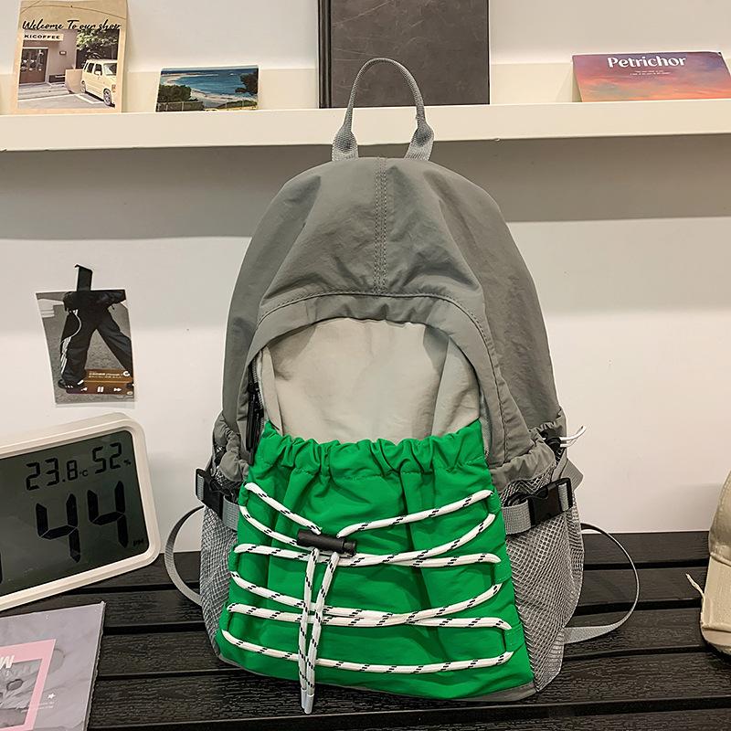 Уличный рюкзак для пикника в стиле колор-блок Легкая и модная дорожная сумка Тонкий маленький рюкзак Сумка для походов Рюкзак .