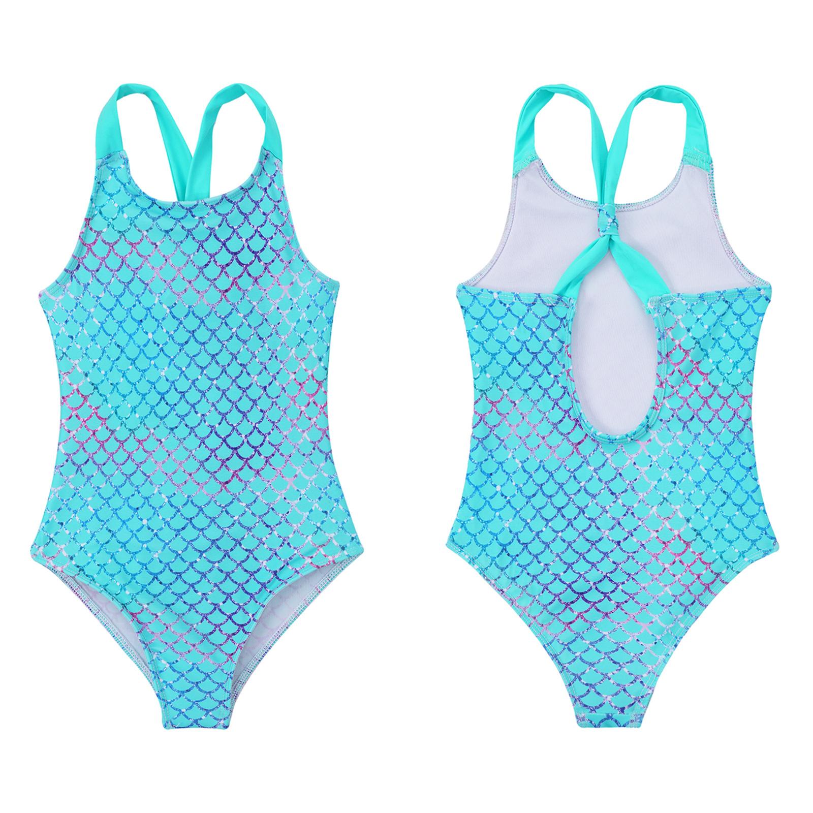 Купальник для девочек, летние бразильские пляжные купальные костюмы, цельные купальники с бретелями для детей, купальники для девочек 5-6 Years зелёный