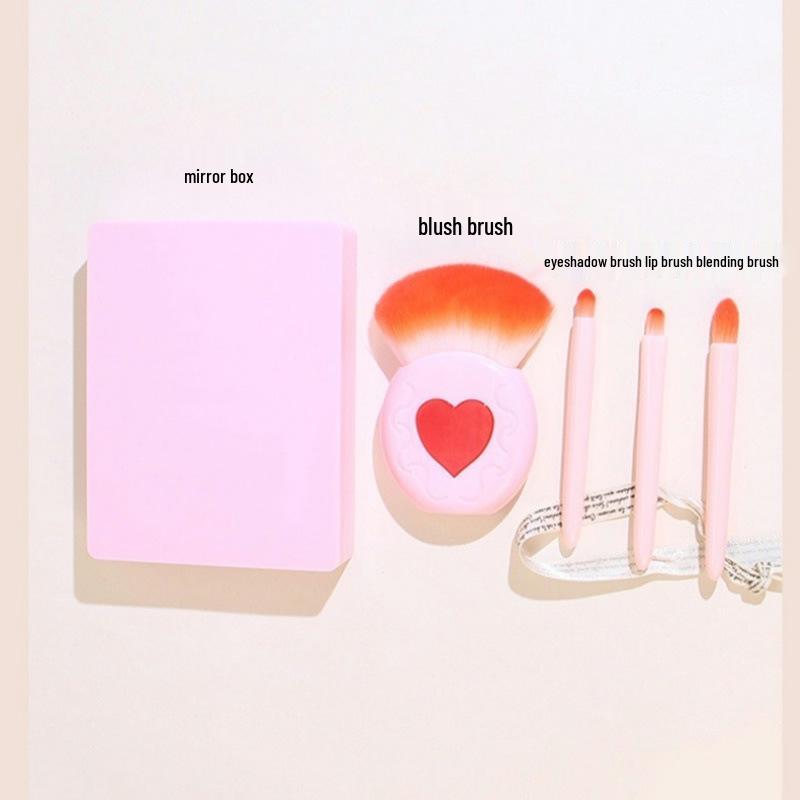 Heart-Shaped Mini Makeup Brush Set: Includes Mirror, Portable Brushes for Blending, Eyeshadow, and Lips. розовый
Heart-Shaped Mini Makeup Brush Set: Includes Mirror, Portable Brushes for Blending, Eyeshadow, and Lips. розовый
