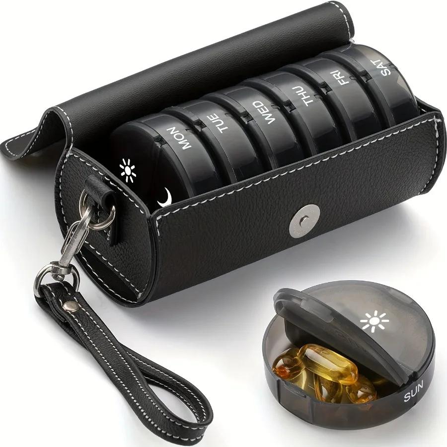 Pill Storage Set Multi Functional Portable Pill Splitting Box Leather Cover Travel Portable Medicine Container 7-day Quantity чёрный
Pill Storage Set Multi Functional Portable Pill Splitting Box Leather Cover Travel Portable Medicine Container 7-day Quantity чёрный