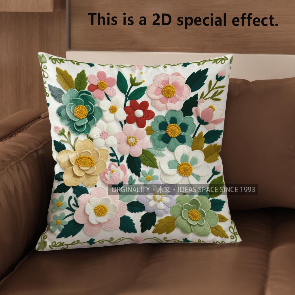 2D Vintage Embroidered Floral Throw Pillow Covers Pattern Cushion Cover Suitable For Sofa Bedroom Car Pillow Cover 40x40cm
2D Vintage Embroidered Floral Throw Pillow Covers Pattern Cushion Cover Suitable For Sofa Bedroom Car Pillow Cover 40x40cm