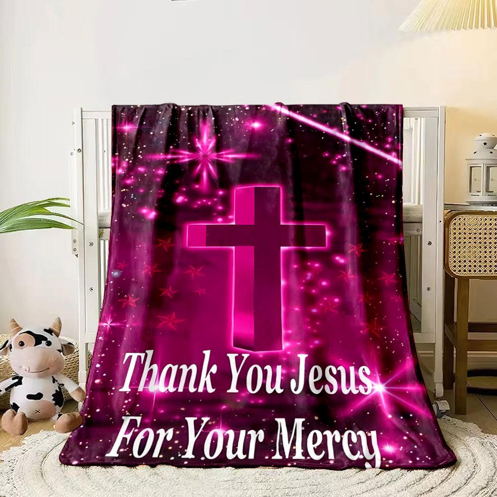 Glowing pink cross with starry background and text below. for all seasons blanket lunch break throw gift 80cm x 120cm
Glowing pink cross with starry background and text below. for all seasons blanket lunch break throw gift 80cm x 120cm