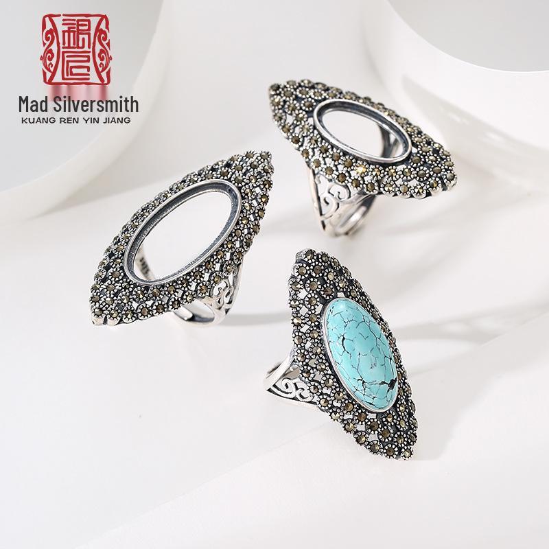925 Sterling Silver Vintage Ring Setting with Queen Facet: Available in Sizes 9*18, 13*19, 7*15, 11*24, 12*25. Adjustable
925 Sterling Silver Vintage Ring Setting with Queen Facet: Available in Sizes 9*18, 13*19, 7*15, 11*24, 12*25. Adjustable