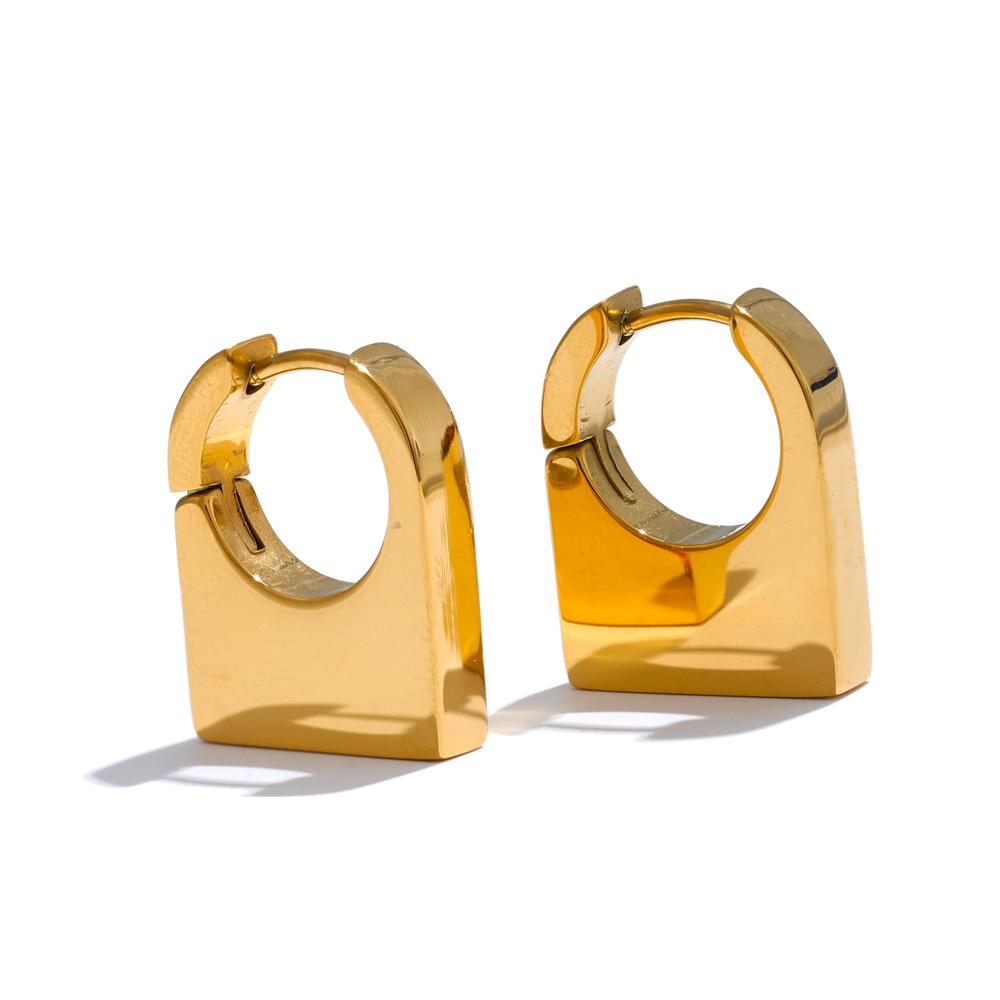 Yhpup High Quality Glossy Metal Stainless Steel Rectangle Geometric Hoop Earrings 18K Gold Color PVD Plated Texture Jewelry Gift
Yhpup High Quality Glossy Metal Stainless Steel Rectangle Geometric Hoop Earrings 18K Gold Color PVD Plated Texture Jewelry Gift