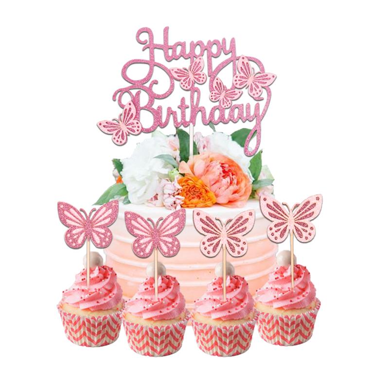 13pcs Pink Butterfly Cupcake Toppers Happy Birthday Cake Decorations Girls Birthday Party Decorations Baby Shower Supplies
13pcs Pink Butterfly Cupcake Toppers Happy Birthday Cake Decorations Girls Birthday Party Decorations Baby Shower Supplies