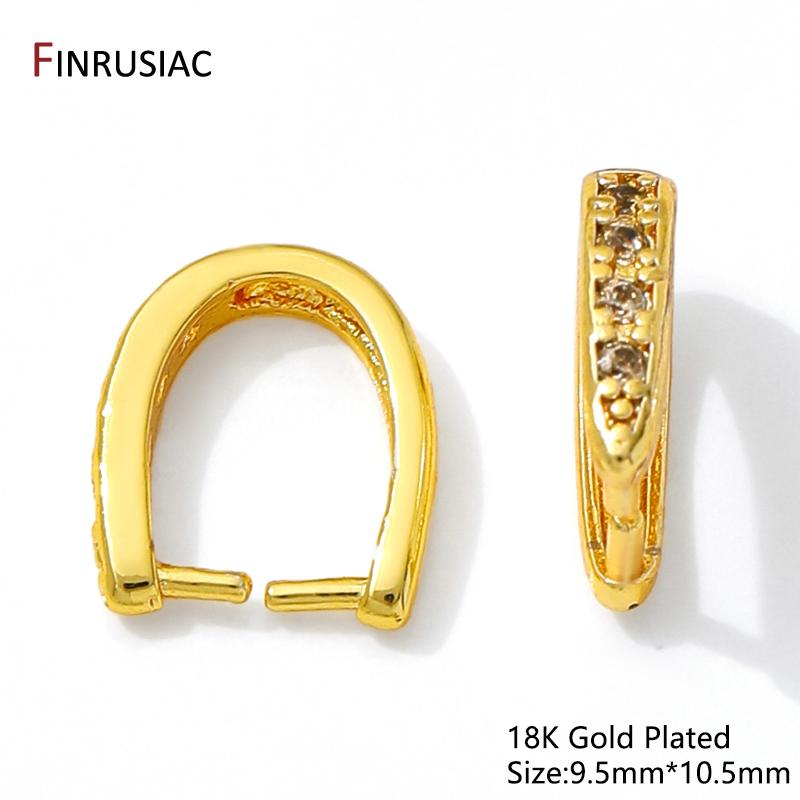 14/18K Gold Plated Brass Inlaid Zircon Pendant Bail Hooks For Necklace Making,Bailes for Jewelry,DIY Jewelry Accessories 3 pieces
14/18K Gold Plated Brass Inlaid Zircon Pendant Bail Hooks For Necklace Making,Bailes for Jewelry,DIY Jewelry Accessories 3 pieces