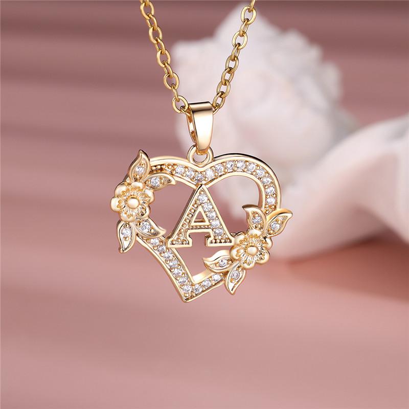 Female A-Z Letter Flower Heart Pendant Necklace Gold Color Wedding Jewelry Gift For Women
Female A-Z Letter Flower Heart Pendant Necklace Gold Color Wedding Jewelry Gift For Women
