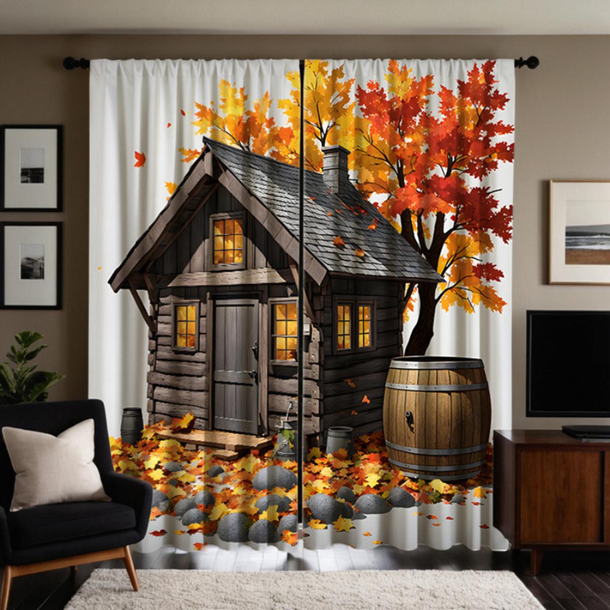 2 шт. HD осенний деревянный дом под кленом декоративная занавеска Желтая завязка цифровая печать занавеска украшение дома стиль деко W52H63inchW132H160cm
2 шт. HD осенний деревянный дом под кленом декоративная занавеска Желтая завязка цифровая печать занавеска украшение дома стиль деко W52H63inchW132H160cm