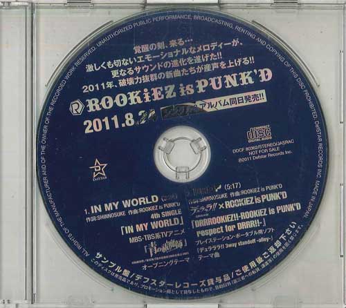 CD ROOKIEZ IS PUNK’D - In My World / Drop DDCF80362 DEFSTAR 2011 Japan Japanese Pop/Rock Used
CD ROOKIEZ IS PUNK’D - In My World / Drop DDCF80362 DEFSTAR 2011 Japan Japanese Pop/Rock Used