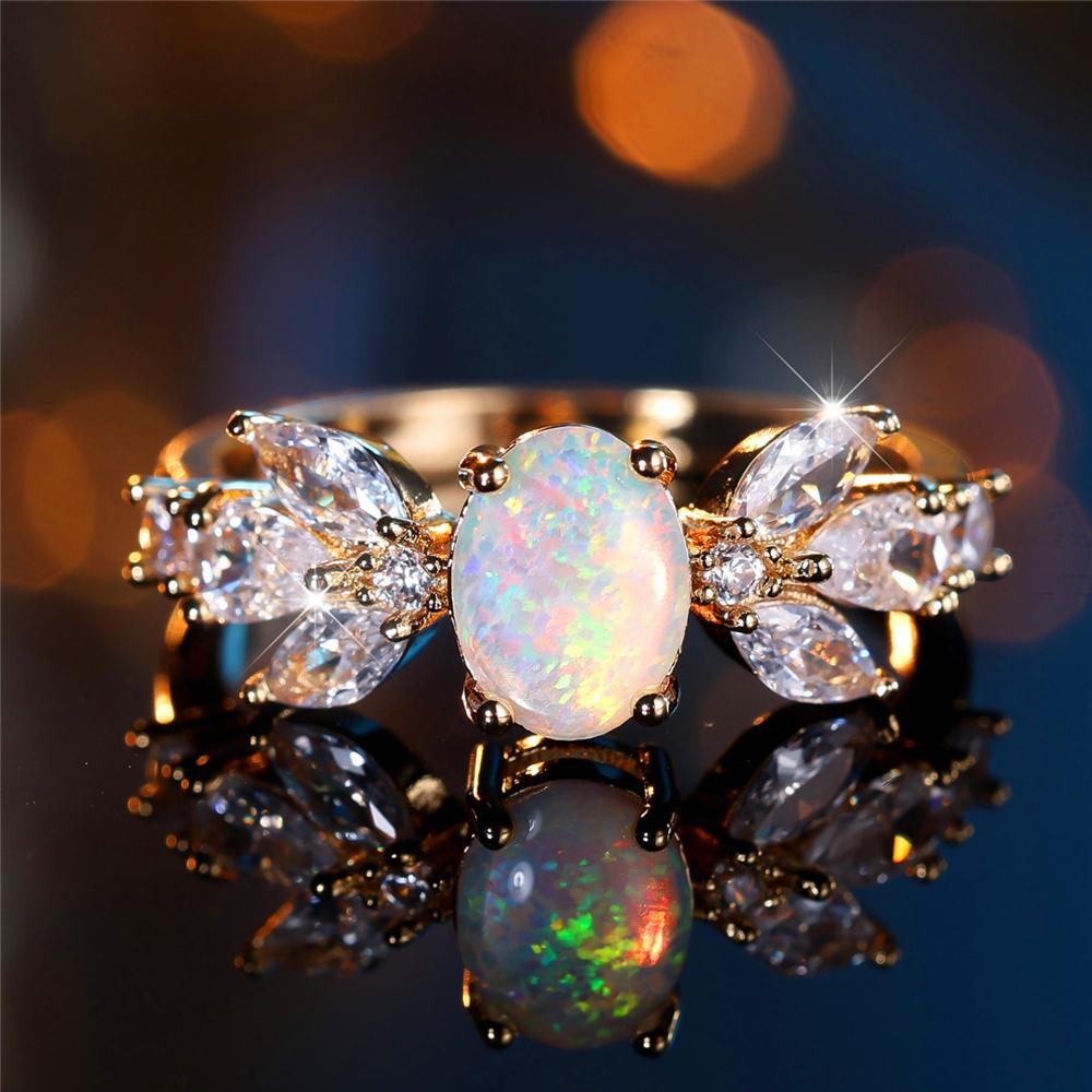 Trendy Crystal White Opal Zircon Stone Vintage Gold Color Wedding Bands Engagement Rings For Women Men Minimalist Jewelry 6
Trendy Crystal White Opal Zircon Stone Vintage Gold Color Wedding Bands Engagement Rings For Women Men Minimalist Jewelry 6