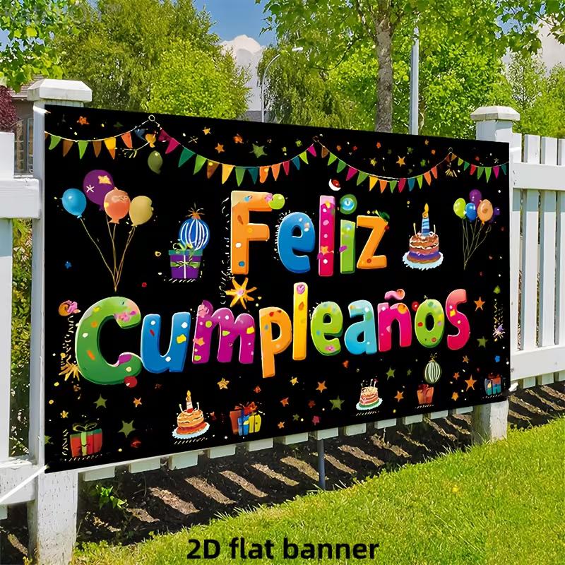 2D Feliz Cumpleaños Banner Black Colorful Birthday Backdrop for Spanish Party Decoration 47.2x31.5inch/120*80cm
2D Feliz Cumpleaños Banner Black Colorful Birthday Backdrop for Spanish Party Decoration 47.2x31.5inch/120*80cm