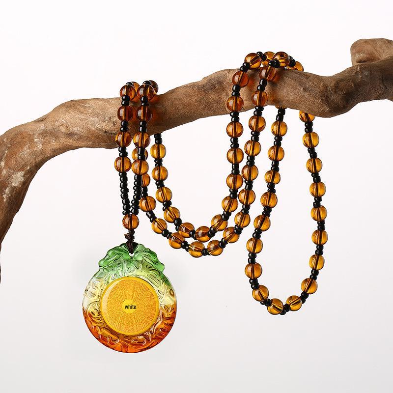 Glazed Shurangama & Six-Character Mantra Necklace with Great Compassion Pendant
Glazed Shurangama & Six-Character Mantra Necklace with Great Compassion Pendant