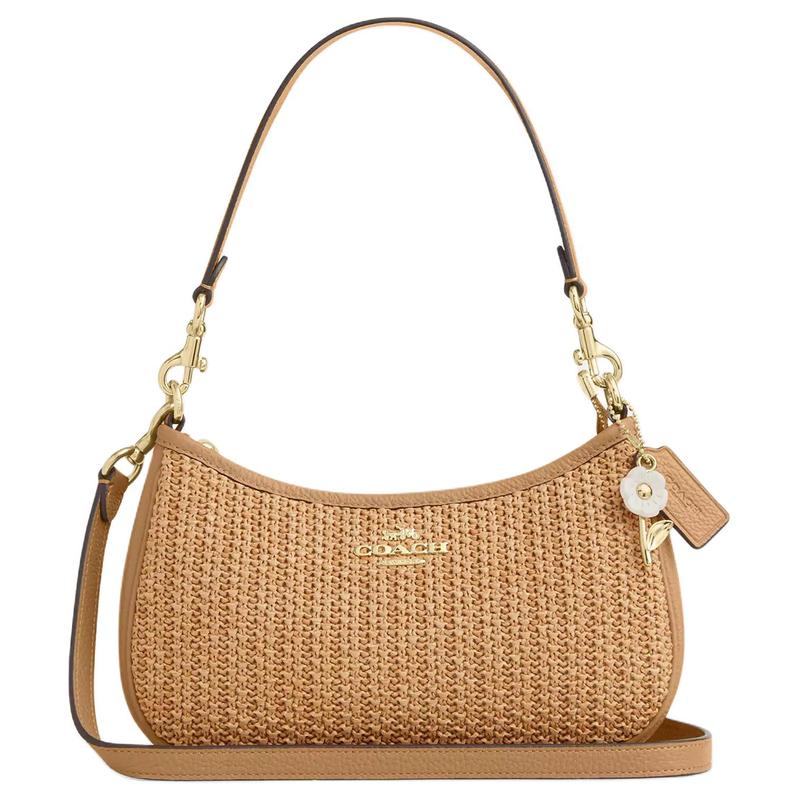 COACH shoulder bag Teri 24 Detachable strap Built-in multifunctional pocket Zipper closure Straw and refined pebbled leather Medium Women s Natural коричневий
COACH shoulder bag Teri 24 Detachable strap Built-in multifunctional pocket Zipper closure Straw and refined pebbled leather Medium Women s Natural коричневий