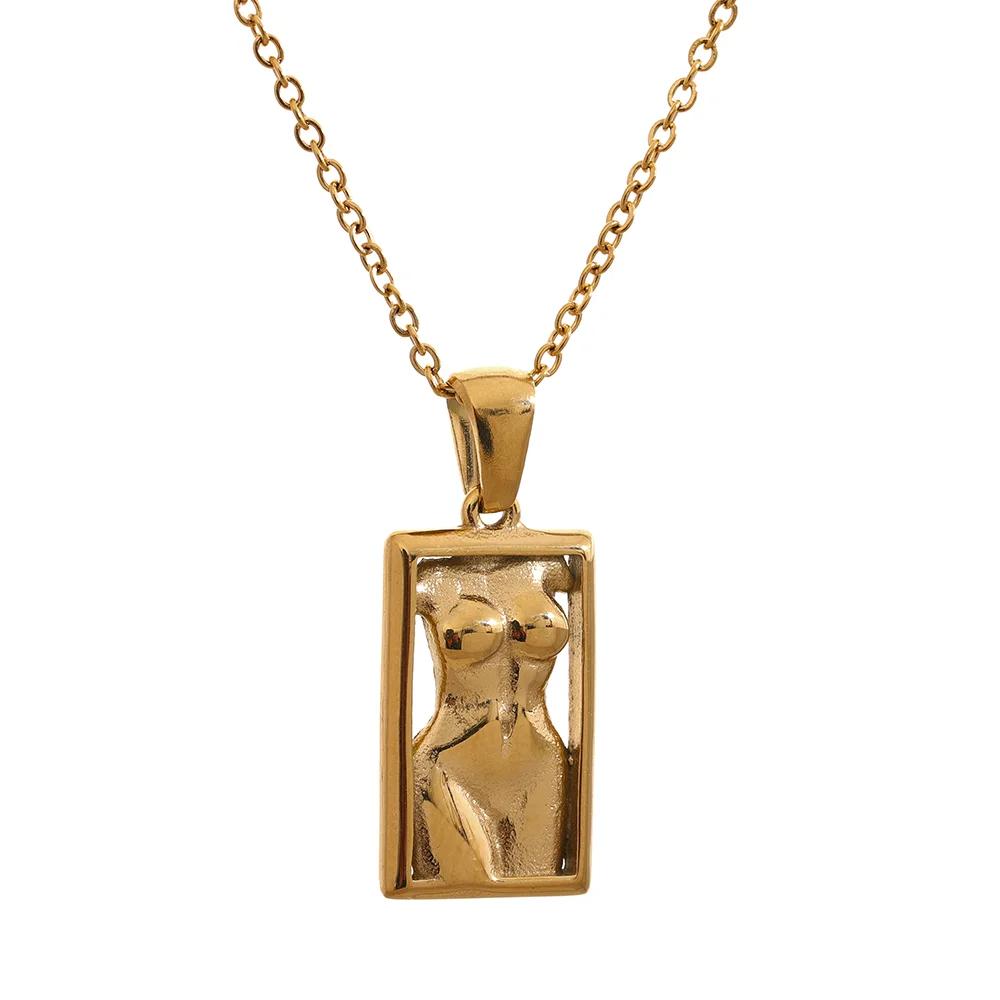 Yhpup Statement Body Square Pendant Stainless Steel Statement Necklace Gold Color Texture Metal Personalized Jewelry
Yhpup Statement Body Square Pendant Stainless Steel Statement Necklace Gold Color Texture Metal Personalized Jewelry