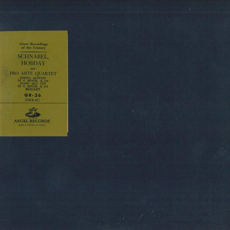 LP Record ARTUR SCHNABEL, ALFRED HOBDAY, PRO - Mozart: String Quintet in G minor / GR26 ANGEL - Japan Classical Used
LP Record ARTUR SCHNABEL, ALFRED HOBDAY, PRO - Mozart: String Quintet in G minor / GR26 ANGEL - Japan Classical Used