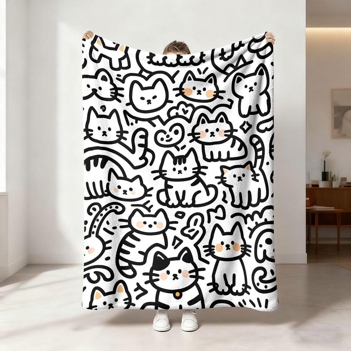 1pc Cartoon Cat Printed Flannel Blanket In Multiple Sizes, Soft And Comfortable For Nap Time, Machine Washable Cover Blanket 100x150cm
1pc Cartoon Cat Printed Flannel Blanket In Multiple Sizes, Soft And Comfortable For Nap Time, Machine Washable Cover Blanket 100x150cm